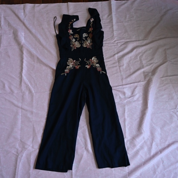 Navy Embroidered Jumpsuit – Size S - Picture 3 of 6